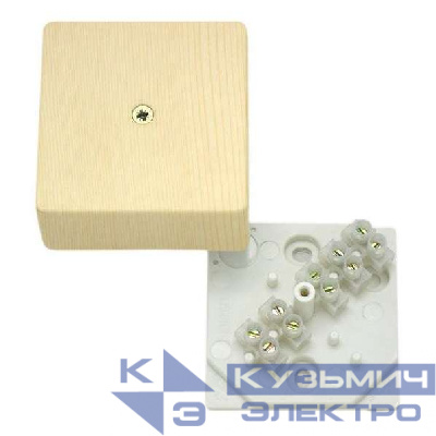 Коробка распределительная ОП 60х60х30мм с клемм. сосна HEGEL КРК2701 0201-И