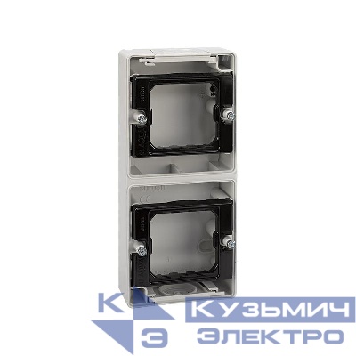 Коробка установочная 2-м верт. Simon44 Aqua сер. 4400763-035
