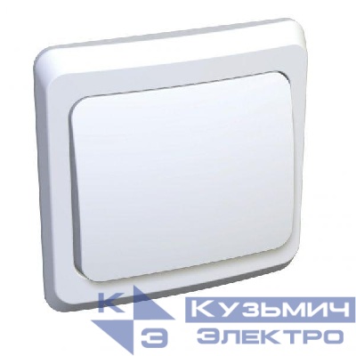 Выключатель кнопочный 1-кл. СП Этюд 10А IP20 с самовозвратом бел. SE KC10-001B
