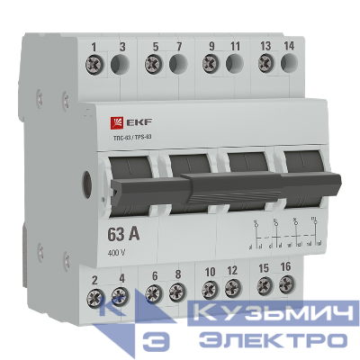 Переключатель трехпозиционный ТПС-63 4P 63А PROxima EKF TPS463