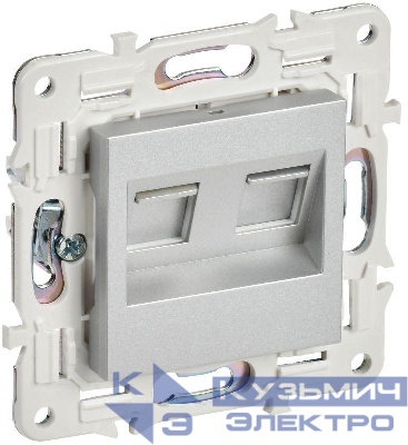Розетка компьютерная двойн. RJ45 кат.5E SKANDY SK-K03S серебр. IEK SK-K20-1-K23