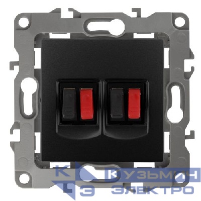 Розетка аудио 2мод. 12-3112-05 антрацит ЭРА Б0027465