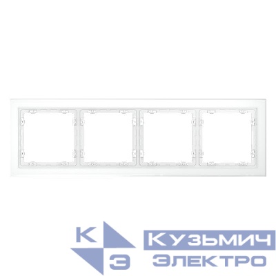 Рамка 4-м S70 стеклян. бел. матов. Voltum VLS110402