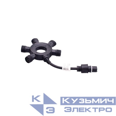 Соединитель для гирлянд F90RPO UTC-F90 Y6 BLACK круговой 1 вход - 5 выходов черн. Uniel UL-00013230