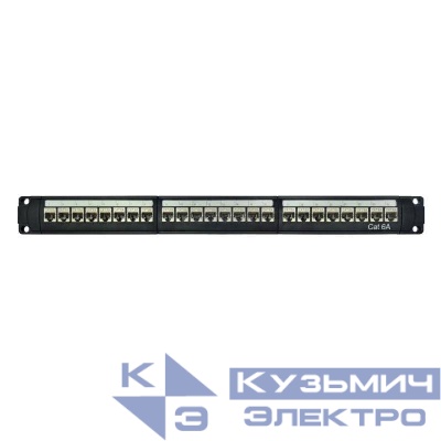 Патч-панель модульная 19дюйм 1U CAT6A 24 порта RJ45 экранир. DKC RN6APPF24
