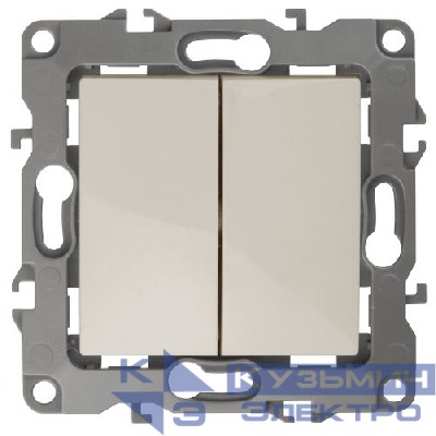 Выключатель 2-кл. СП Эра12 12-1104-02 10А IP20 250В 10AX механизм сл. кость Эра Б0014646