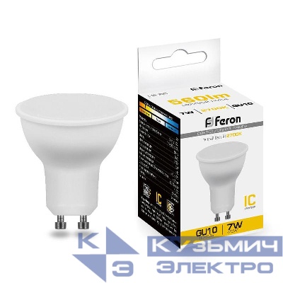 Лампа светодиодная LB-26 7Вт MR16 2700К GU10 230В 80LED FERON 25289