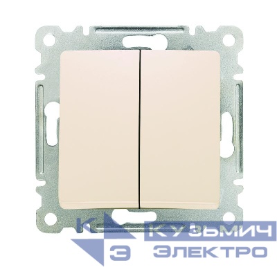Выключатель 2-кл. СП Lillium IP20 механизм крем. Makel 30010003