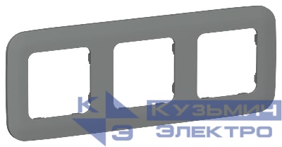 Рамка 3-м СП FLITE РУ-3-А-ФлМА мокрый асфальт IEK FI-M32-31-20-K80