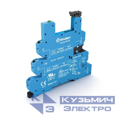 Розетка MasterPLUS с безвинт. клеммами Push-in для реле 34 серии 230-240В AC в комплекте пластик. клипса опции: LED FINDER 93668230