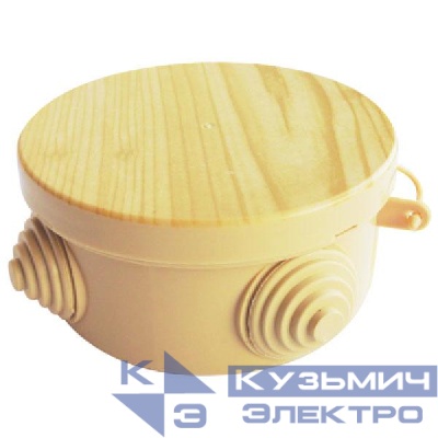 Коробка распаячная ОП 85х40мм с гермовводами светл. дерево Урал Пак КО-81001085-032