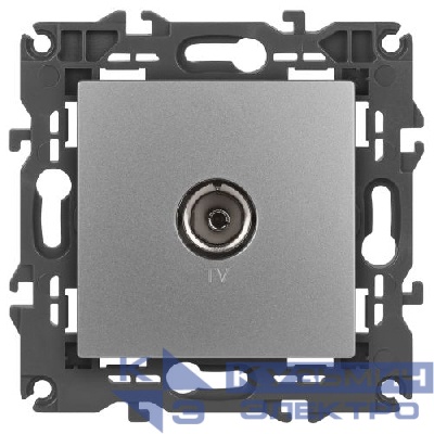 Розетка телевизионная одиночная TV 1мод. Elegance 14-3101-03 IP20 алюм. Эра Б0034292