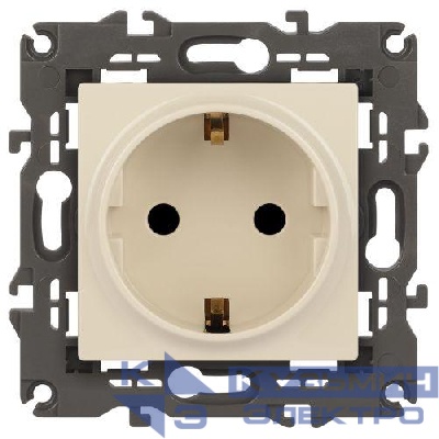 Розетка 1-м СП Эра Elegance 14-2102-02 16А IP20 16AX 250В 2P+E Schuko защ. шторки сл. кость Эра Б0034273