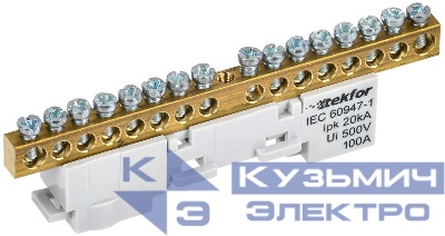 Шина L "фаза" неизол. на универс. держ. 6х9-16-Ср TEKFOR IEK TF-NN10-16-DL-K03