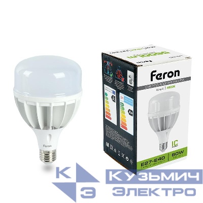 Лампа светодиодная LB-65 60Вт T120 4000К E27-E40 230В FERON 25821