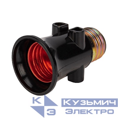 Патрон-розетка E27 карболитовый черн. с этикеткой Rexant 11-8855