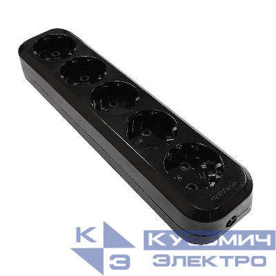 Колодка удлинителя 5-м с заземл. АБС-пластик черн. UNIVersal 2238