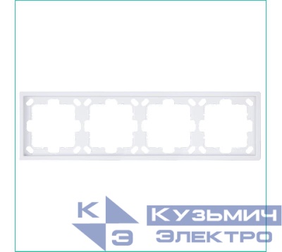 Рамка 4-м СП FD бел. глянцевый Jasmart FD1004W