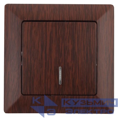 Выключатель 1-кл. СП Solo 4-102-10 10А 250В IP20 с подсветкой венге Intro Б0053570