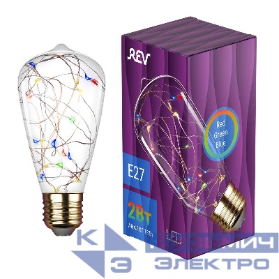 Лампа светодиодная VINTAGE RGB Starry ST64 E27 REV 32447 8
