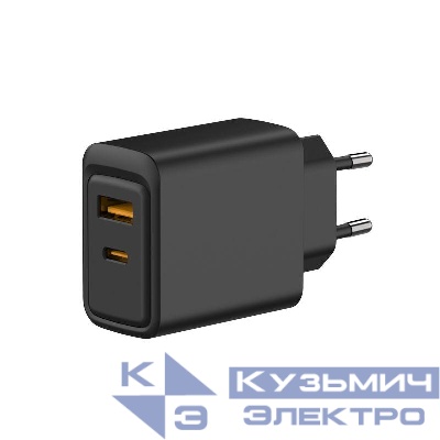 Устройство зарядное сетевое с портами USB-A и USB-C 30Вт черн. Rexant 18-2219