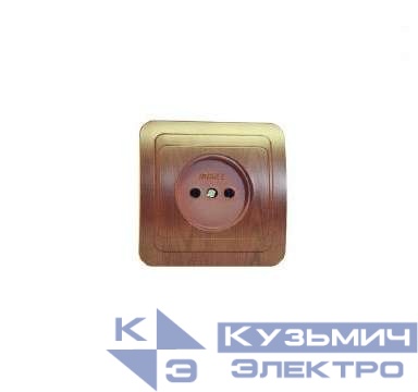 Розетка 1-м СП Mimoza N 16А IP20 без заземл. керамика дуб/дуб Makel 24202