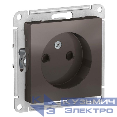 Розетка 1-м СП AtlasDesign 16А IP20 без заземл. защ. шторки механизм мокко SE ATN000649