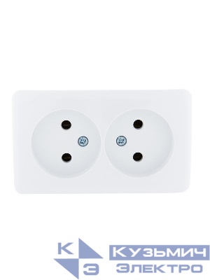 Розетка 2-м ОП Viola 16А IP20 без заземл. бел. LEZARD 751-0200-128