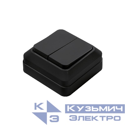 Выключатель 2-кл. BOLLETO накладной 7023B черн. IN HOME 4690612061023