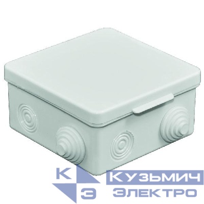 Коробка распаячная ОП 100х100х50мм с гермовводами сер. Урал Пак КО-53017100-060
