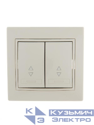 Переключатель проходной 2-кл. СП Mira 10А со вставкой крем. LEZARD 701-0303-106