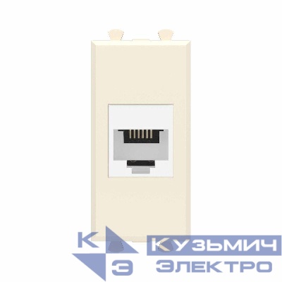 Розетка телефонная 1мод. Avanti "Ванильная дымка" RJ12 без шторок модульная механизм DKC 4405611