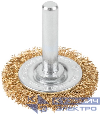 Щетка для дрели тип "Плоская" латун. витая проволока 0.3мм 38мм блист. Profi Cutop 82-913