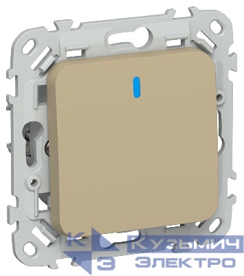 Выключатель проходной 1-кл. СП FLITE ВС61-1-1-ФлХ 10А с индикацией механизм хаки IEK FI-V12-1-10-1-K59