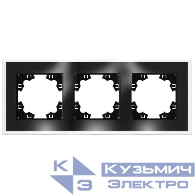 Рамка 3-м Афина стеклянная графит UNIVersal 2256