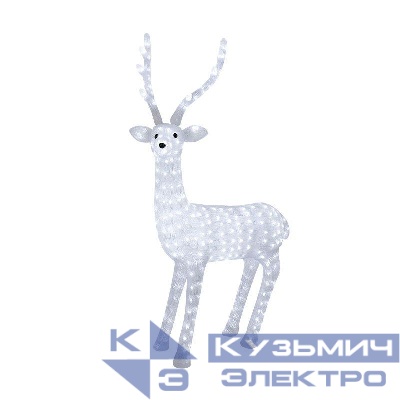 Фигура светодиодная акриловая "Северный олень" 130см 380LED 14Вт 24В IP65 понижающ. трансф. в компл. бел. Neon-Night 513-271