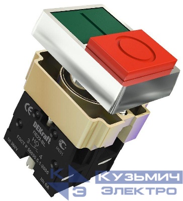 Переключатель на 2 положения I-O ПЕ-22 BL d22мм 220В зел./красн. DEKraft 25063DEK