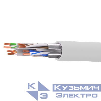 Кабель витая пара кат.6A экранированный F/UTP 4 пары нг(А)-HF для внеш./внутр. прокладки катушка 305м сер. DKC RN6FUK01UGY
