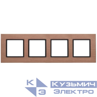 Рамка 4-м 14-5204-14 металл Elegance медь+антрацит ЭРА Б0034562