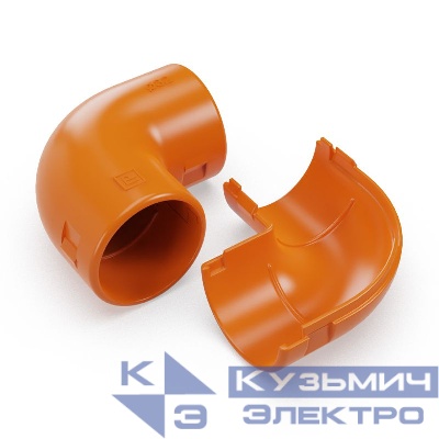 Соединитель угловой 90град. d32мм разборный оранж. Промрукав PR13.02483