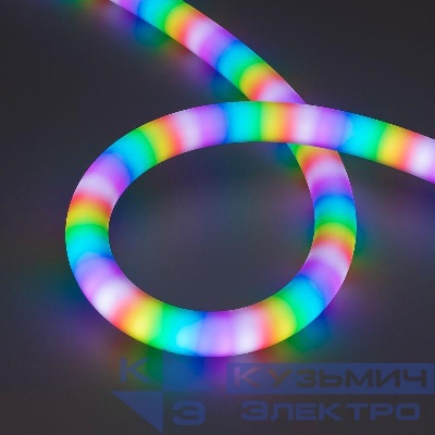 Лента светодиодная SPI MOONLIGHT-BLACK-TOP-G180-D25mm 12V RGB-PX2 21.6Вт/м IP65 wire x1 прямой вывод кабеля герметичная (уп.5м) Arlight 044932