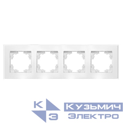 Рамка 4-м Афина стеклянная бел. UNIVersal 2245