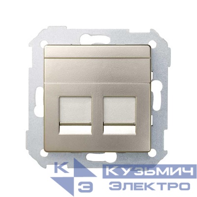 Адаптер на 2 RJ45 коннектора Simon82 шампань 82006-34
