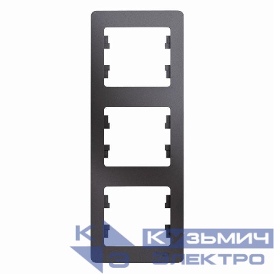 Рамка 3-м Glossa вертикал. графит SE GSL001307