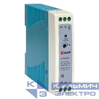 Блок питания на DIN рейку 20Вт Uвх 220В AC m Uвых - 5В DC постоянного тока EKF DR-M-20W-5