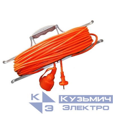 Удлинитель-шнур на рамке 1х50м без заземл. 6А IP44 УШ-6 ПВС 2х0.75 UNIVersal 9632020