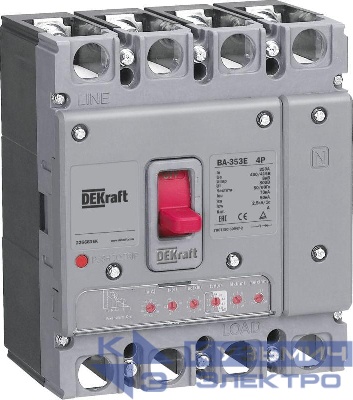 Выключатель автоматический силовой 4п 250А 70кА ВА-353E электрон. расцеп. DEKraft 22666DEK