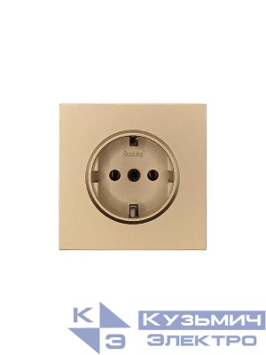 Розетка 1-мест. с/з ПБТ СП ZIMA IP20 10А безвинт. зажим зол. LEZARD 704-3688-122BQC