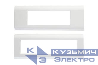 Рамка горизонтальная французский стандарт 8 модулей 45 22.5мм бел. Eurolan 16M-00-28WT