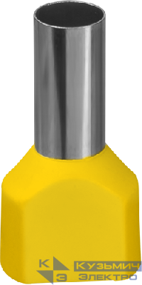 Наконечник НШВИ2 61 043 NET-E2-6.0-14-B50 2 провода желт. (уп.50шт) Navigator 61043